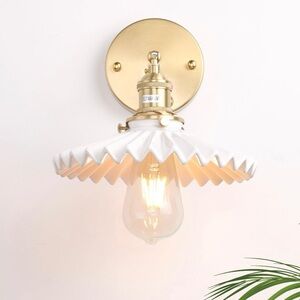 Elegant White and Gold Wall Lantern